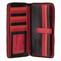 Женский кожаный кошелек Visconti BR76 (Black/Cherry)