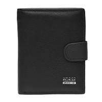 Мужской чёрный кожаный кошелёк Horse Imperial K1010a-black