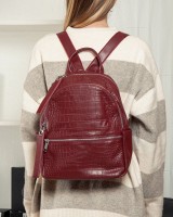 Женский кожаный рюкзак ALEX RAI 95518-9 bordo
