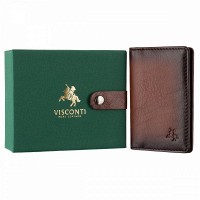 Картхолдер из натуральной кожи Visconti AT55 Jason c RFID (Burnish Tan)