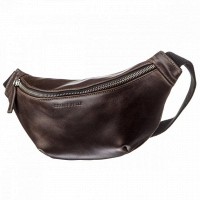Мужская кожаная сумка бананка, сумка напоясная Grande Pelle 741620 