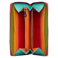 Кожаный женский кошелек Visconti SP79 Violet c RFID (Red Multi Spectrum)