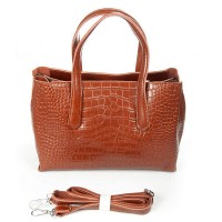 Женская кожаная сумка ALEX RAI 8815 coffee croco