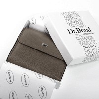 Женский кожаный кошелек Bright DR. BOND WS-33 gray