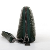 Женская кожаная косметичка Cosmetic 60095-5 d.green