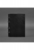 Кожаный блокнот на кольцах (софт-бук) BlankNote 9.0 с твердой угольно-черной обложкой - BN-SB-9-HARD-YGOL 