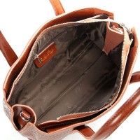 Женская кожаная сумка ALEX RAI 8815 coffee croco