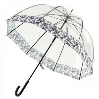 Женский механический зонт-трость Fulton Birdcage-2 Luxe L866 Photo Rose (Розы)