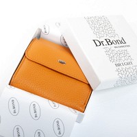 Женский кожаный кошелек Bright DR. BOND WS-33 yellow