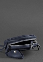 Женская кожаная круглая сумка  BlankNote Бон-Бон темно-синяя BN-BAG-11-NAVY-BLUE
