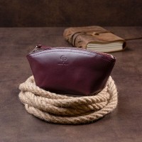 Женская кожаная косметичка Amelin GRANDE PELLE 11300 Сливовая