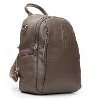Женский кожаный рюкзак ALEX RAI 8907-9 grey croco