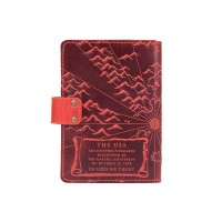 Обложка для паспорта из кожи Hi Art «Discoveries» PB-02/1 Shabby Red Berry