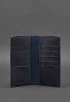 Кожаное портмоне-купюрник BlankNote 11.0 темно-синее Crazy Horse BN-PM-11-NN