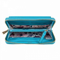 Английский женский кожаный кошелек Ashwood J54 BLUE ATOLL (Синий)