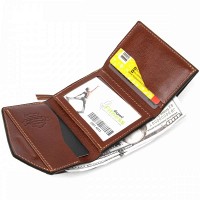 Мужской кожаный кошелек GRANDE PELLE 11464 Коричневый