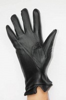 Женские кожаные перчатки Shust Gloves чёрные 2201 S