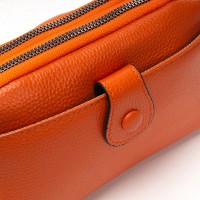 Женский молодежный кожаный клатч ALEX RAI 88085 orange