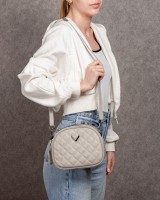 Женский молодежный кожаный клатч ALEX RAI 60065 pale grey