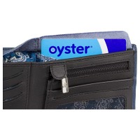 Кожаный мужской кошелек Visconti VSL33 TAP-N-GO c RFID (Steel Blue-Black)