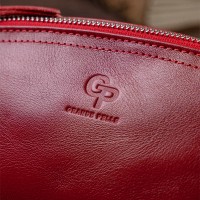 Женская кожаная косметичка Amelin GRANDE PELLE 11303 Красная