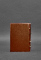 Кожаный блокнот на кольцах (софт-бук) BlankNote 9.0 с твердой коричневой обложкой - BN-SB-9-HARD-K