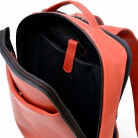 Кожаный женский красный рюкзак TARWA rr-7280-3md