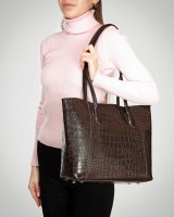 Женская кожаная сумка через плечо ALEX RAI 9349 brown