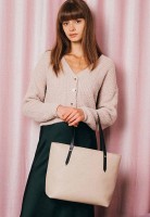 Женский кожаный шоппер Walker Mini светло-бежевый флотар TW-WALKER-BEIGE-FLO