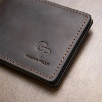 Кожаный зажим для купюр GRANDE PELLE 11473 Коричневый
