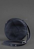 Женская кожаная круглая сумка  BlankNote Бон-Бон темно-синяя BN-BAG-11-NAVY-BLUE