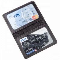 Кожаная чёрная обложка для автодокументов Shvigel 13968