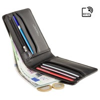 Мужской  кожаный кошелек Visconti ENZ78 Girard (Black Shadow)