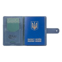 Обложка для паспорта из кожи Hi Art «Buta Art» PB-02/1 Shabby Lagoon