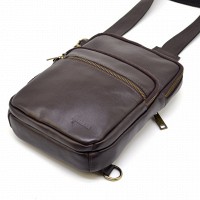 Кожаная коричневая сумка-рюкзак TARWA gc-0904-3md