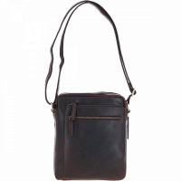 Мужская кожаная сумка через плечо Ashwood K42 Brown (Коричневый)