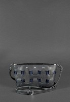 Кожаная плетеная женская сумка BlankNote Пазл S черная Crazy Horse BN-BAG-31-G-KR