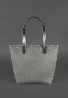 Кожаная плетеная женская сумка BlankNote Пазл L черная Krast - BN-BAG-33-G