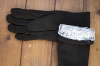 Перчатки женские чёрные трикотажные 8153s1 S