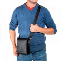 Мужская кожаная сумка через плечо BRETTON 9010-4 black