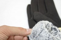 Трикотажные мужские черные перчатки