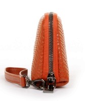 Женская кожаная косметичка Cosmetic 60095-16 orange