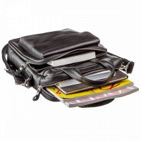 Мужская кожаная черная сумка SHVIGEL 11167