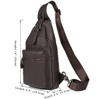 Кожаный коричневый рюкзак-слинг John McDee jd4012q