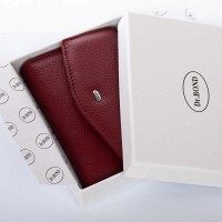 Женский кожаный кошелек Classik  DR. BOND WN-23-18 wine-red