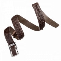 Коричневый ремень автомат из кожи крокодила CROCODILE LEATHER 18240