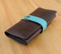 Женское кожаное портмоне ручной работы BlankNote 3.0 орех-тиффани