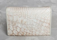 Женский белый кошелек из кожи крокодила Ekzotic Leather cw23