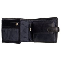 Мужской  кожаный кошелек Visconti TR35 Atlantis c RFID (Black Blue)
