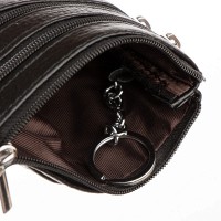 Женская кожаная косметичка-ключница Cosmetic A-00141 black